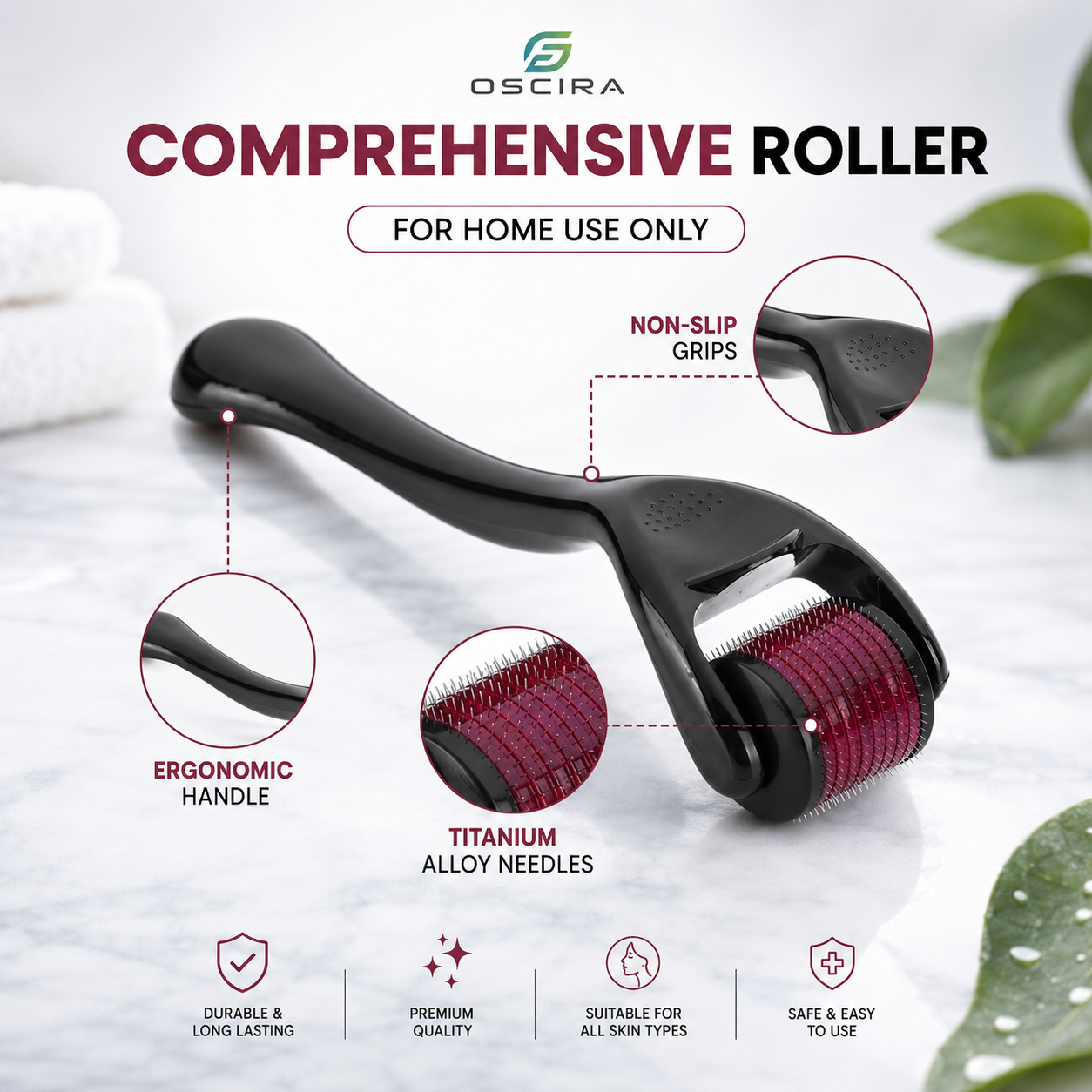 OSCIRA Precision Derma Roller™ | 540 Titanium Needles